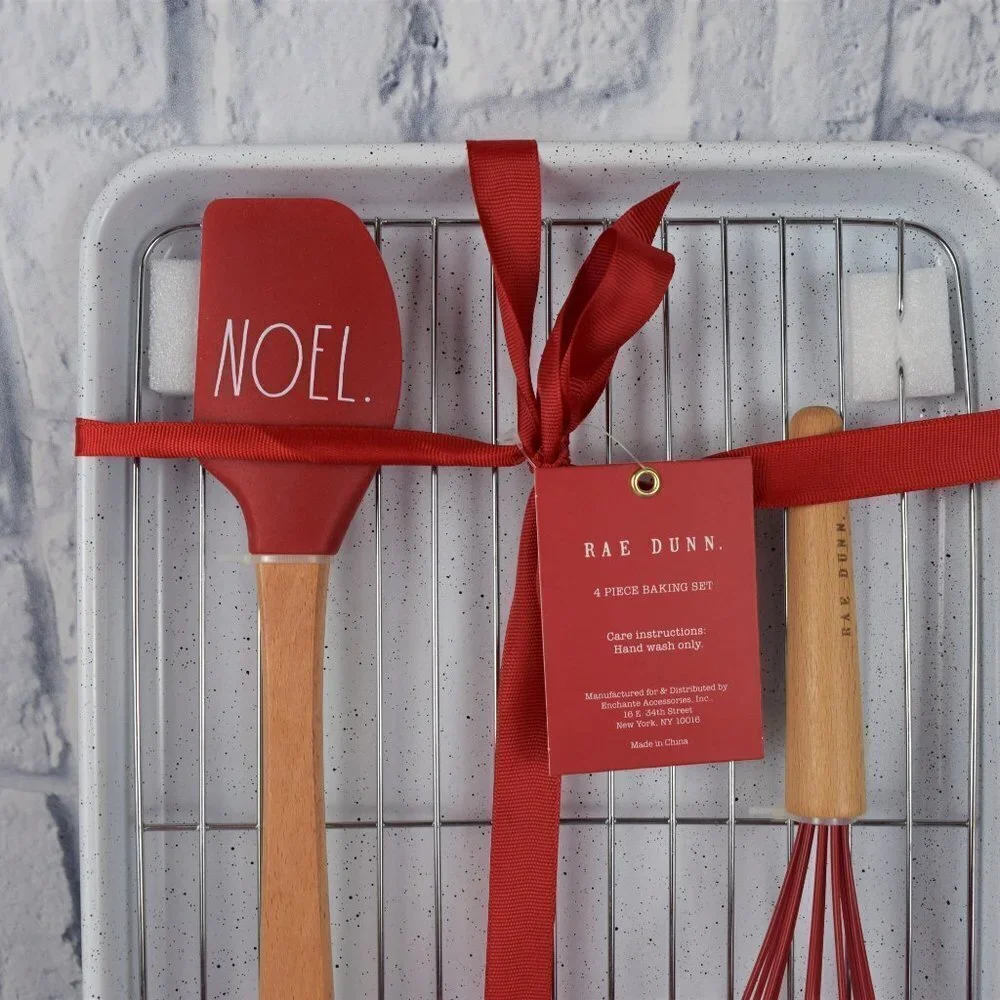 New Rae Dunn 4-PC NOEL Baking Set Christmas Gift